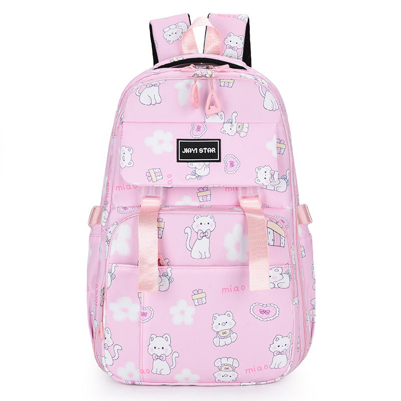 Cartoon Rabbit Pattern Printed Large Capacity Backpack - Hoppy Style with Cartoon Rabbit Backpack Fun