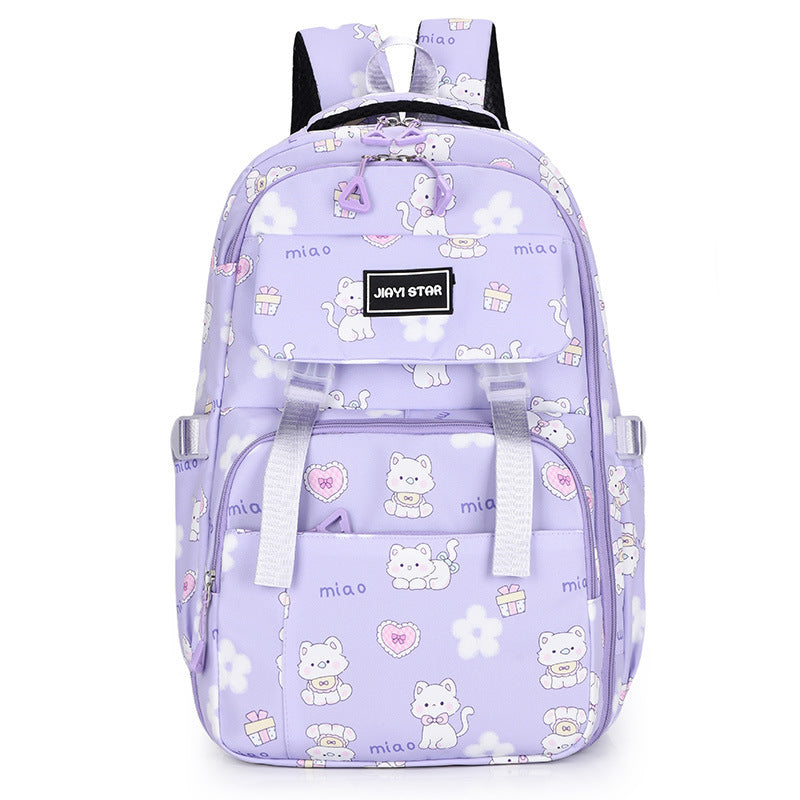 Cartoon Rabbit Pattern Printed Large Capacity Backpack - Hoppy Style with Cartoon Rabbit Backpack Fun