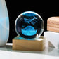 Carved 3D Crystal Square Ball Light Desktop Decoration with USB Power - Teleplus carved 3d crystal ball square light