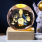 Carved 3D Crystal Square Ball Light Desktop Decoration with USB Power - Teleplus carved 3d crystal ball square light