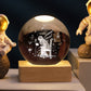 Carved 3D Crystal Square Ball Light Desktop Decoration with USB Power - Teleplus carved 3d crystal ball square light