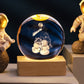 Carved 3D Crystal Square Ball Light Desktop Decoration with USB Power - Teleplus carved 3d crystal ball square light