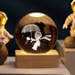 Carved 3D Crystal Square Ball Light Desktop Decoration with USB Power - Teleplus carved 3d crystal ball square light