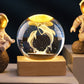 Carved 3D Crystal Square Ball Light Desktop Decoration with USB Power - Teleplus carved 3d crystal ball square light