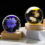 Carved 3D Crystal Square Ball Light Desktop Decoration with USB Power - Teleplus carved 3d crystal ball square light