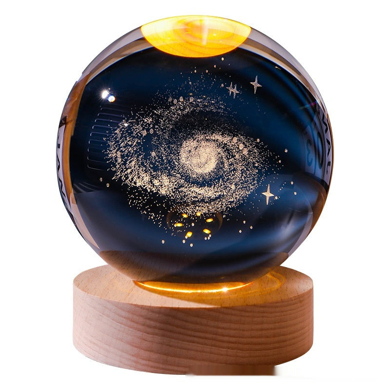 Carved Crystal Ball Small Night Lamp with Surface Polishing Material - for Cozy Decor carved crystal ball small night
