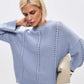 Cashmere Acrylic Pullover Sweater for Women in Milky White Gray Blue Green - Teleplus