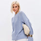 Cashmere Acrylic Pullover Sweater for Women in Milky White Gray Blue Green - Teleplus