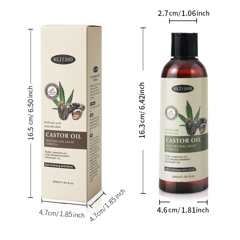 Castor Oil Hair Care Essential for Split Ends and Frizz Control 200ml - castor oil care essential