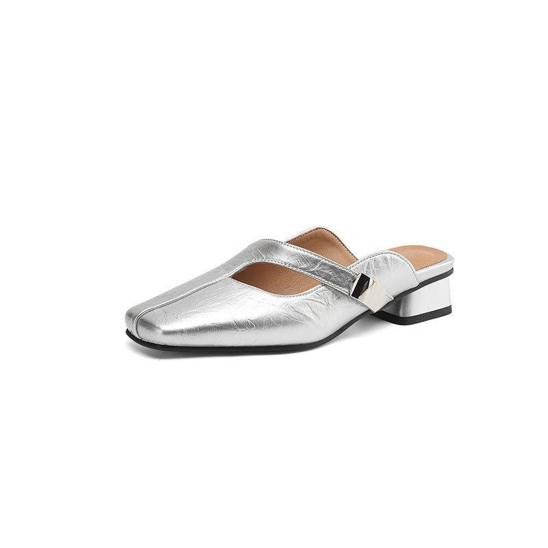 Casual Leather Slip-On Shoes for Women with Rubber Sole and Comfortable Lining - Teleplus leather slip-on shoes casual