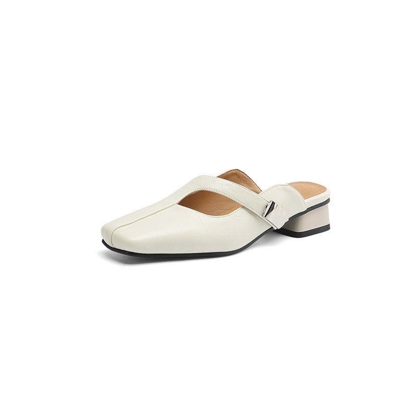 Casual Leather Slip-On Shoes for Women with Rubber Sole and Comfortable Lining - Teleplus leather slip-on shoes casual