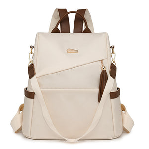 Casual Simple Fashion Tassel Nylon Women’s Backpack Waterproof Durable - backpack casual simple fashion tassel