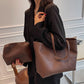 Casual Soft Leather Large Shoulder Bag with Spacious Interior and Multiple Colors - Teleplus for Daily Use casual soft