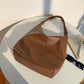 Casual Soft Leather Tote with Polyester Lining and Dumpling Shape Design - Teleplus fashion casual soft leather tote
