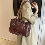 Casual Tote Bag Retro Fashion Polyester Cotton Brown and Red - Teleplus casual tote bag retro fashion