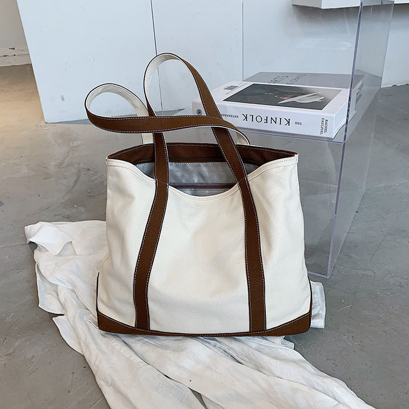 Casual Versatile Large Capacity Canvas Shoulder Bag in Multiple Colors - Teleplus for Use casual versatile simple large