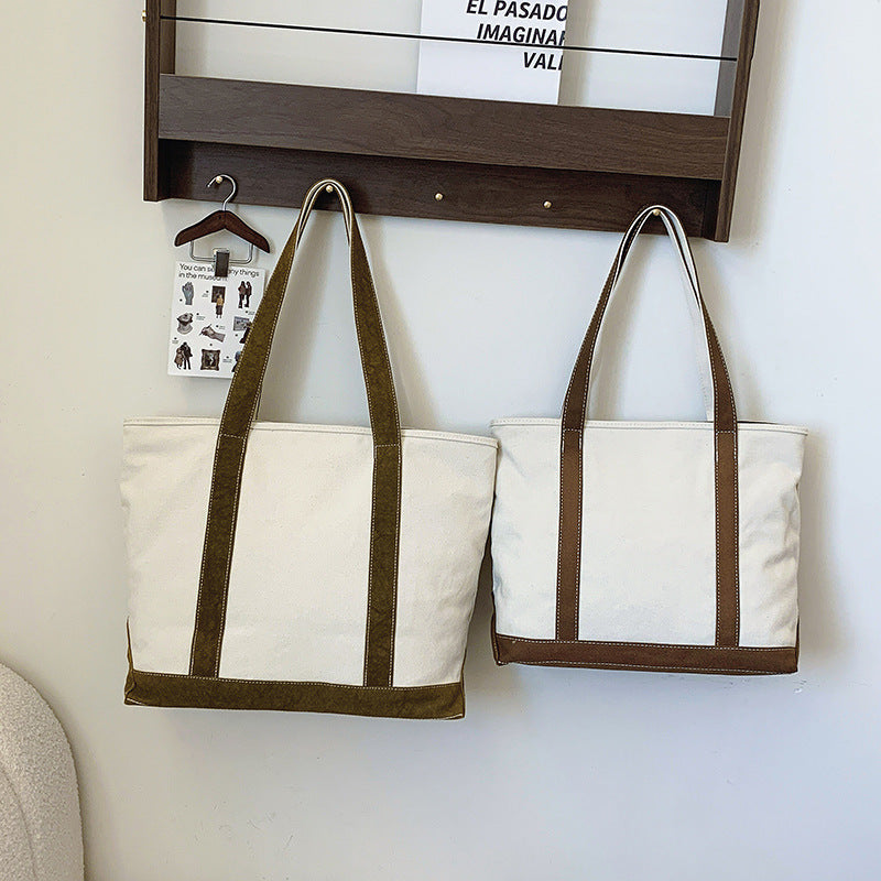 Casual Versatile Large Capacity Canvas Shoulder Bag in Multiple Colors - Teleplus for Use casual versatile simple large