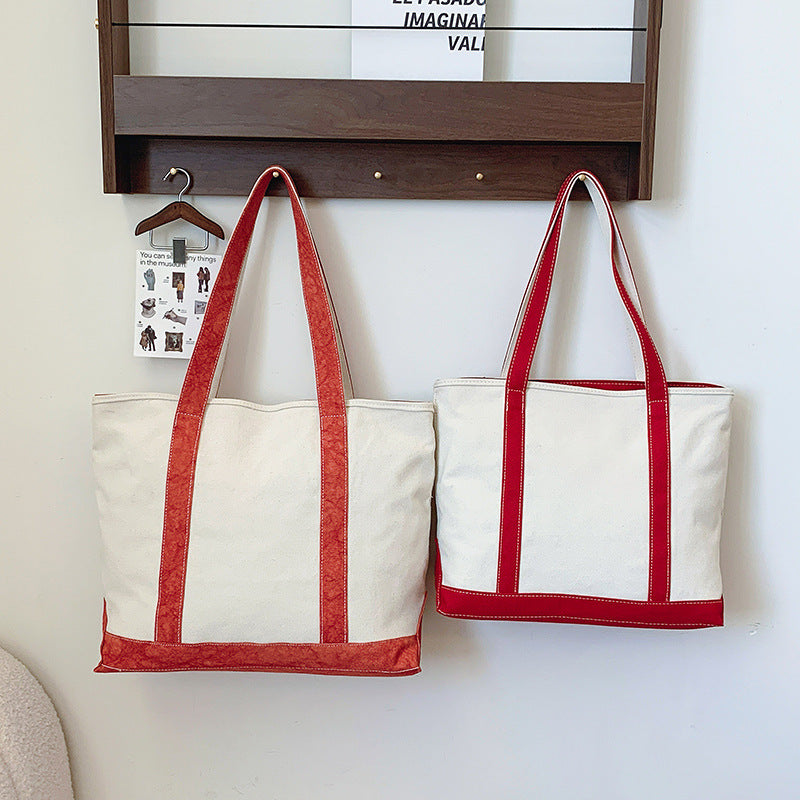 Casual Versatile Large Capacity Canvas Shoulder Bag in Multiple Colors - Teleplus for Use casual versatile simple large