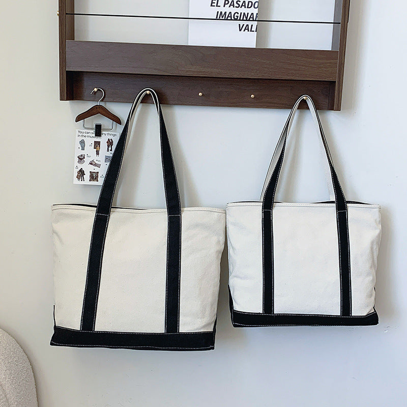 Casual Versatile Large Capacity Canvas Shoulder Bag in Multiple Colors - Teleplus for Use casual versatile simple large