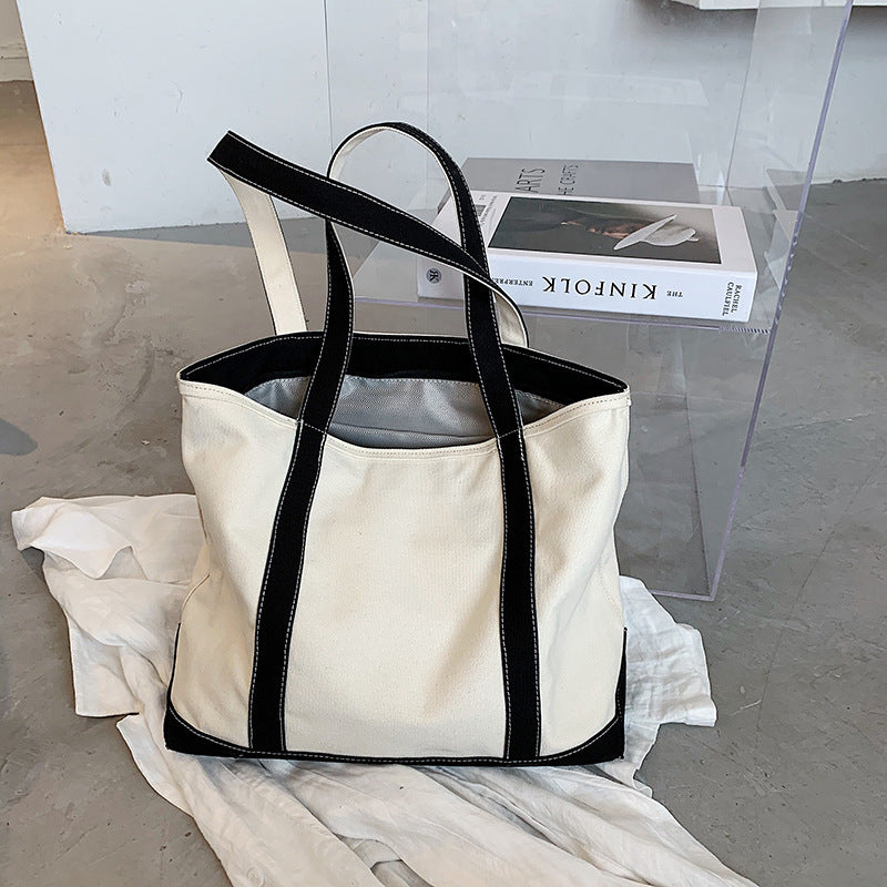 Casual Versatile Large Capacity Canvas Shoulder Bag in Multiple Colors - Teleplus for Use casual versatile simple large