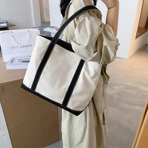 Casual Versatile Large Capacity Canvas Shoulder Bag in Multiple Colors - Teleplus for Use casual versatile simple large