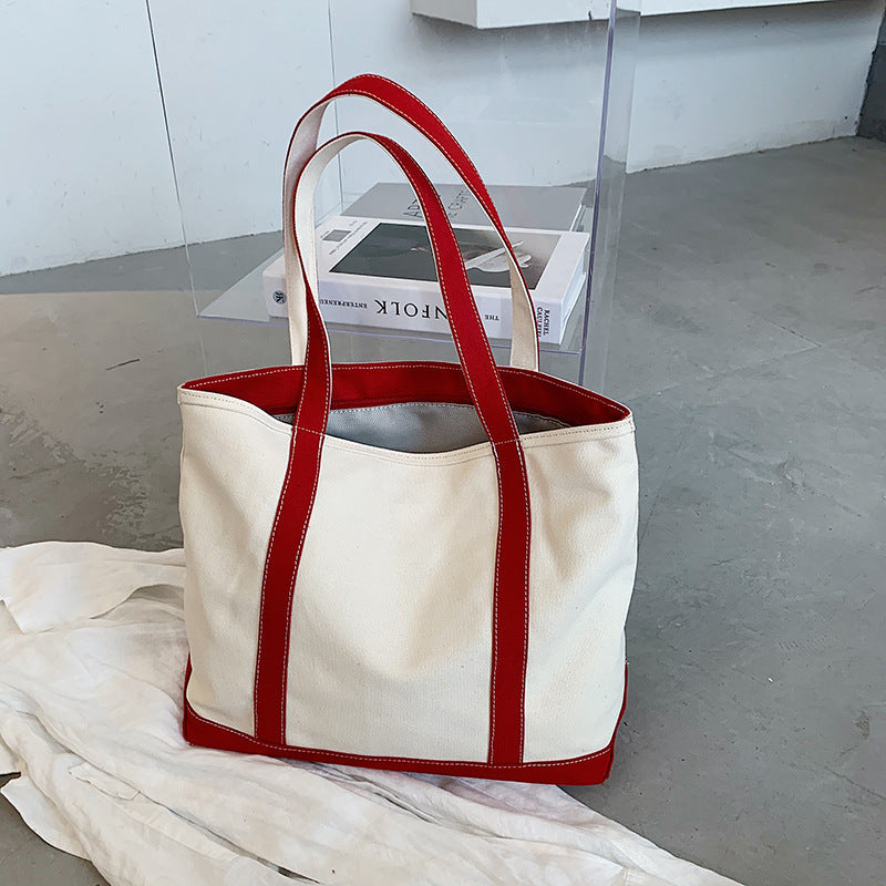 Casual Versatile Large Capacity Canvas Shoulder Bag in Multiple Colors - Teleplus for Use casual versatile simple large