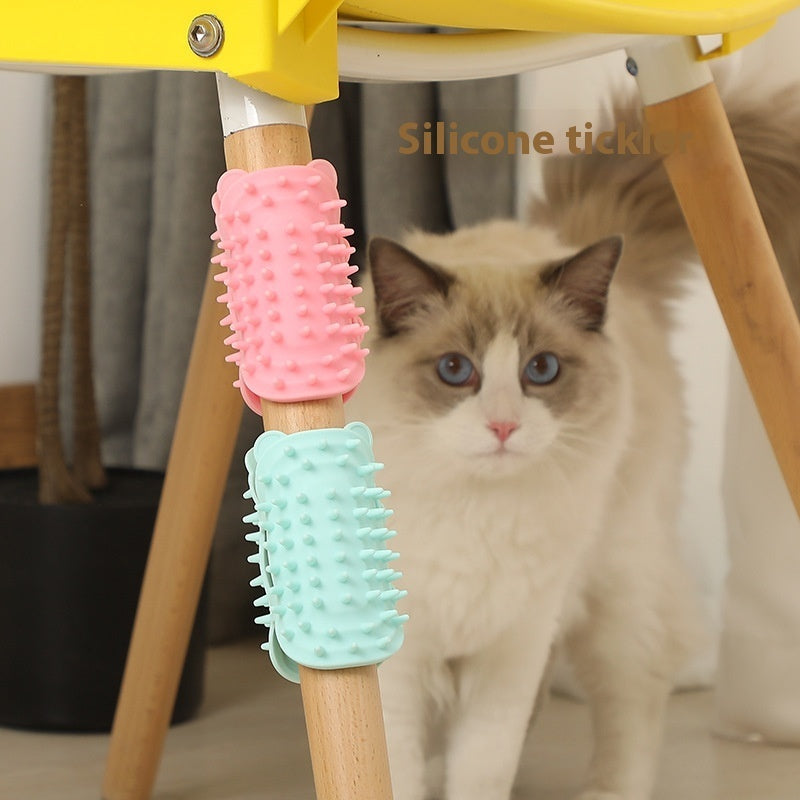 Cat Ears Silicone Pet Table Leg Petting Post Interactive Toy - Teleplus cat ears pet table leg petting post