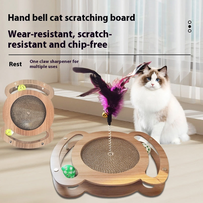 Cat Scratch Board with Handbell Corrugated Cardboard Scratcher Pad - Paper cat scratch board corrugated paper
