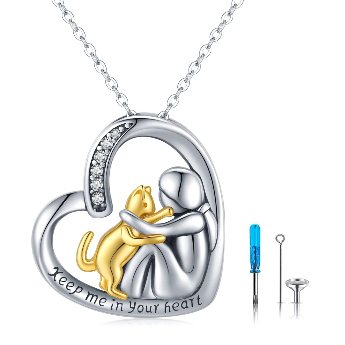 United States Loyal Cat Love Design for CHF Pet Gift - Keep Me in Your Heart with Jewelry united states chf
