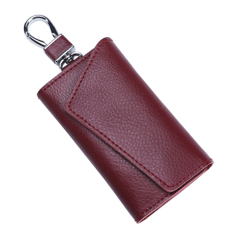 Large Capacity Real Leather Car Key Case - Large Capacity Leather Key Case for Lychee Lovers