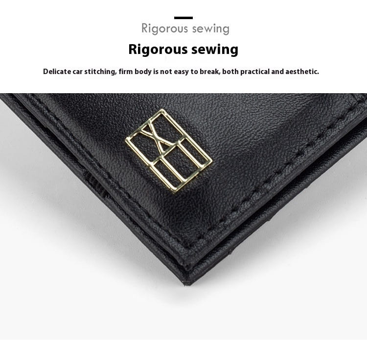Genuine Leather Wallet for Men in Black Anti-Theft Card Holder Made United States