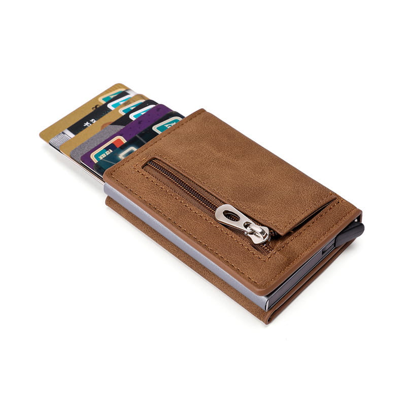 PU Leather Card Holder with Magnetic Buckle in Blue Black Brown for United States