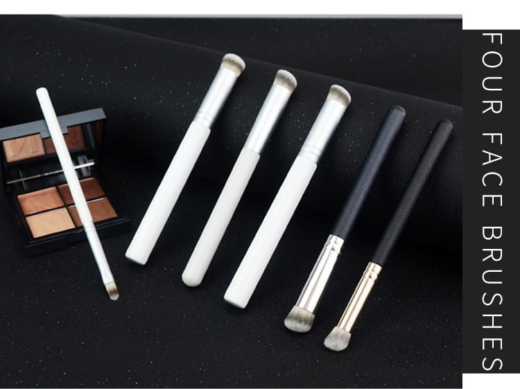 M270 Concealer Brush with Bevel Round Head and Wooden Handle