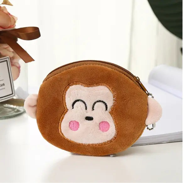Cute Plush Coin Purses for Daily Use Featuring Travel and Animal Designs