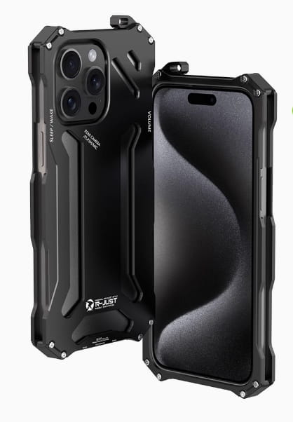 European-American Aluminum Alloy Skeleton Case with Heat Dissipation for iPhone 15 Series