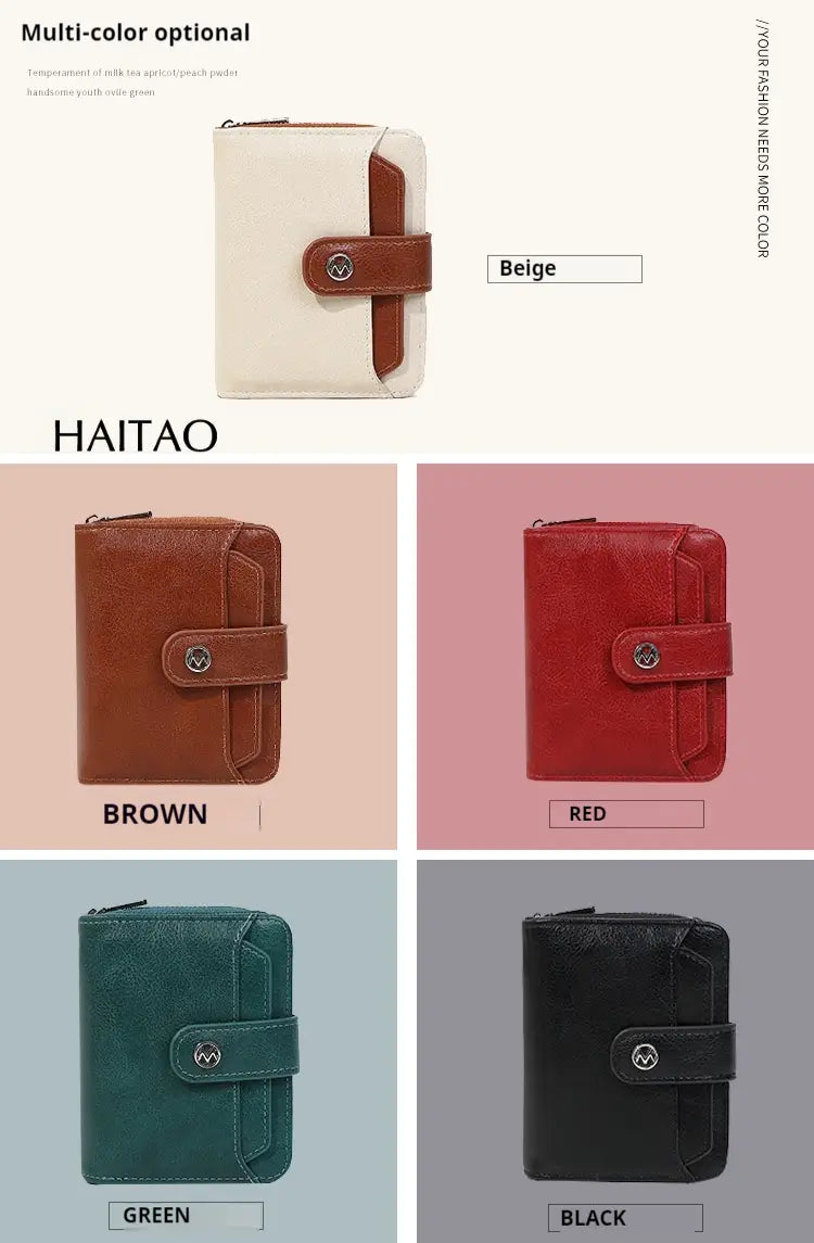 Bőr Nők pénztárcája több színválasztékkal és kártya tárolással