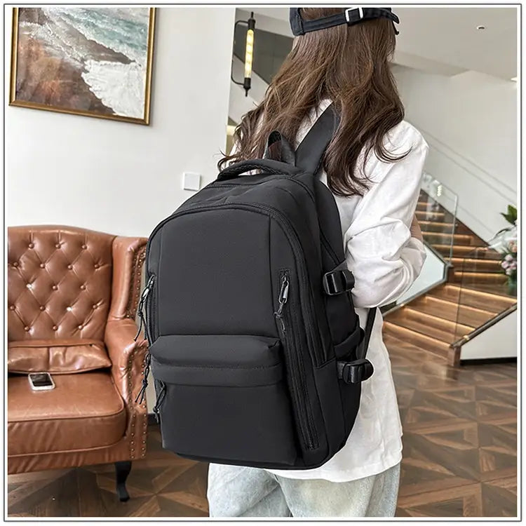 Solid Color School Rucksack Polyester Nylon Urban Umhängetasche für Männer und Frauen