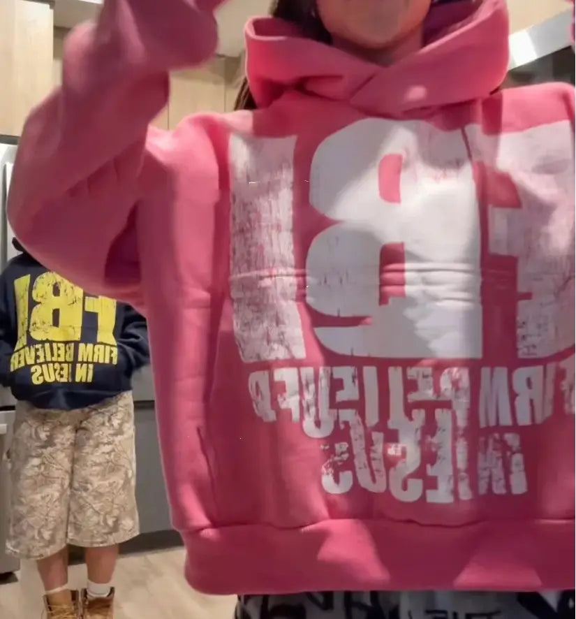 Loose Fit Pullover Sweatshirt Pocket Design Polyester Fiber Multiple Colors