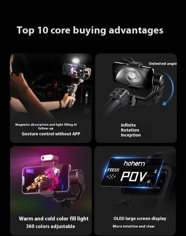 Mobile Phone Stabilizer with Face Tracking and AI Features