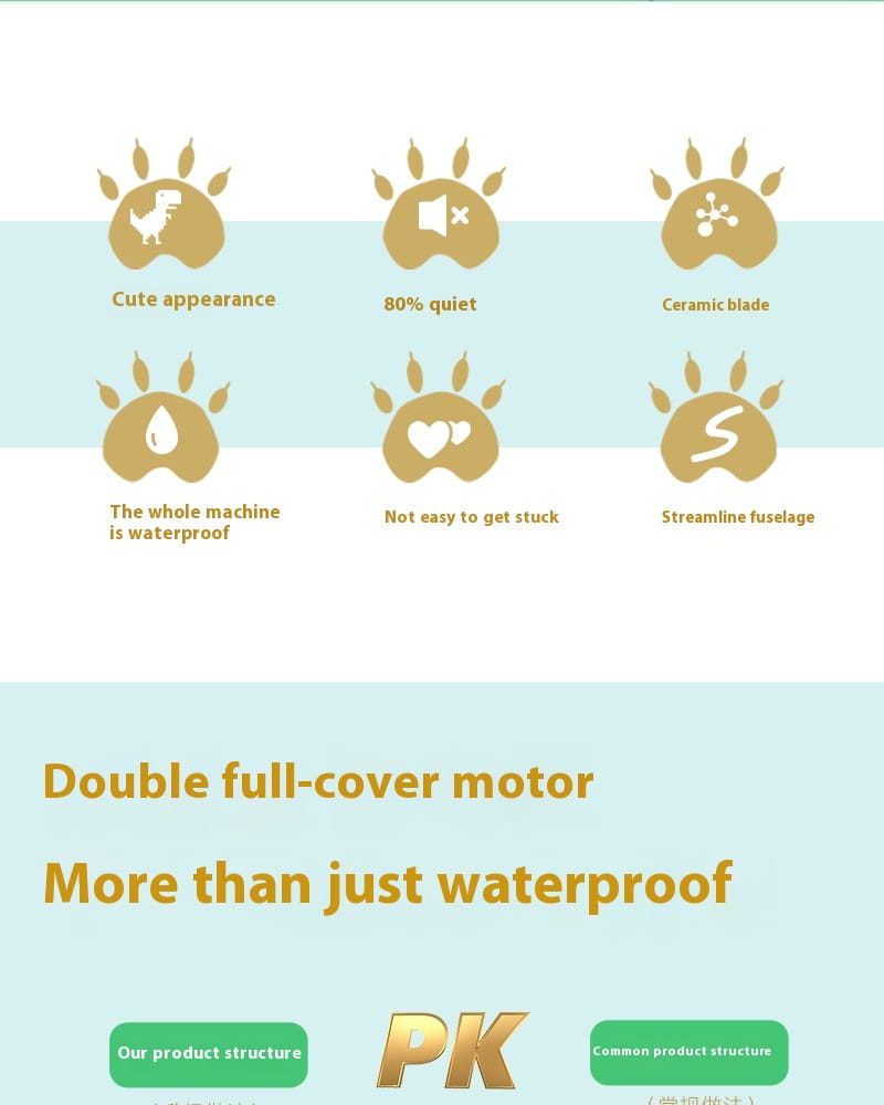 Rechargeable Hair Clipper for Children with Low Noise and Removable Cutter Head