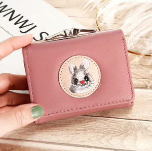 Short Women’s Small Clip Bag Solid Color Cute Women’s Coin Purse - Solid Color Purse for Women the Cutest Coin Companion