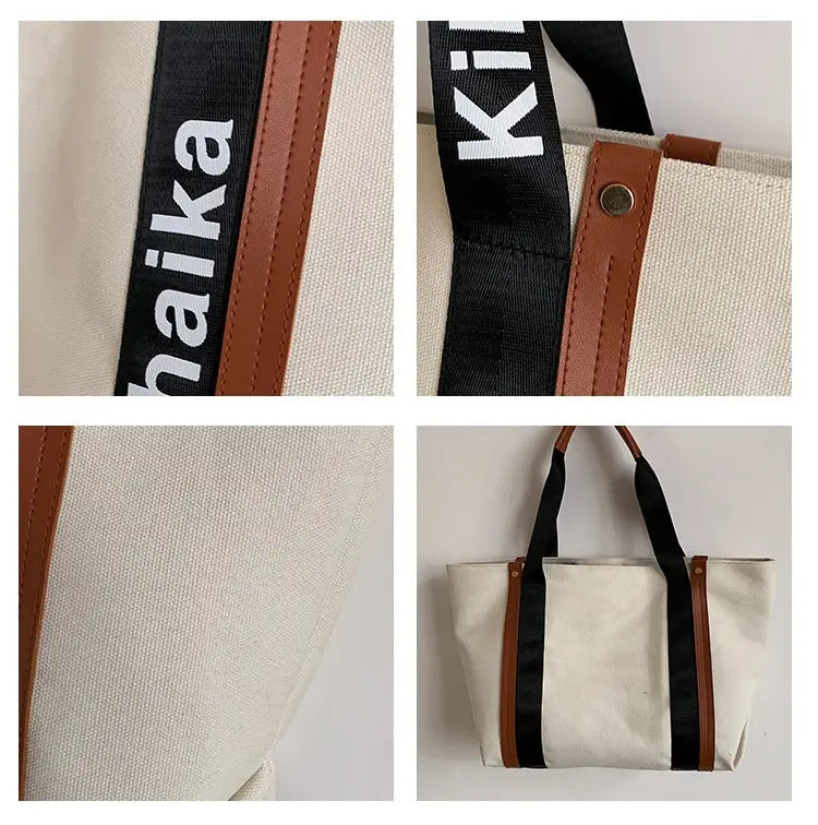 Casual Fashion Canvas Clamshell Bag with European Retro Design for United States