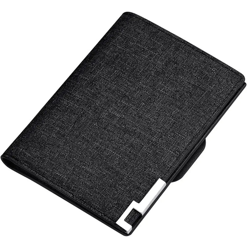 Denim Wallet for Men with Card Slots and Coin Pocket in Blue or Black