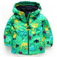 Boy’s Cute Dinosaur Windproof And Rainproof Jacket Children’s Hooded Jacket