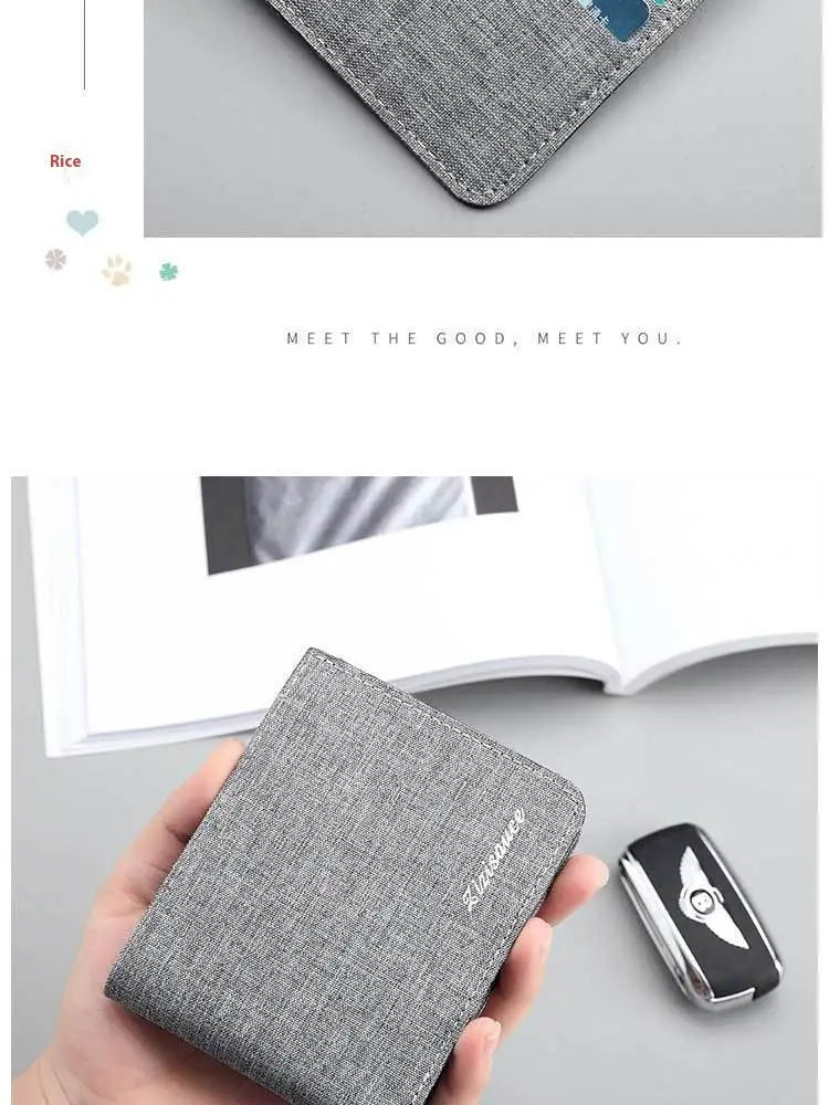 Portefeuille en toile minimaliste urbain avec matériau anti-coupe et plusieurs couleurs