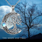 Celtic Knot Moon Tree of Life Necklace in Sterling Silver - Celtic Knot Moon Necklace for Life and Good Vibes