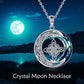 Celtic Moon Witch Knot 925 Sterling Silver Witch Good Luck Crystal Necklace - Witch’s Knot Necklace for Magical Vibes