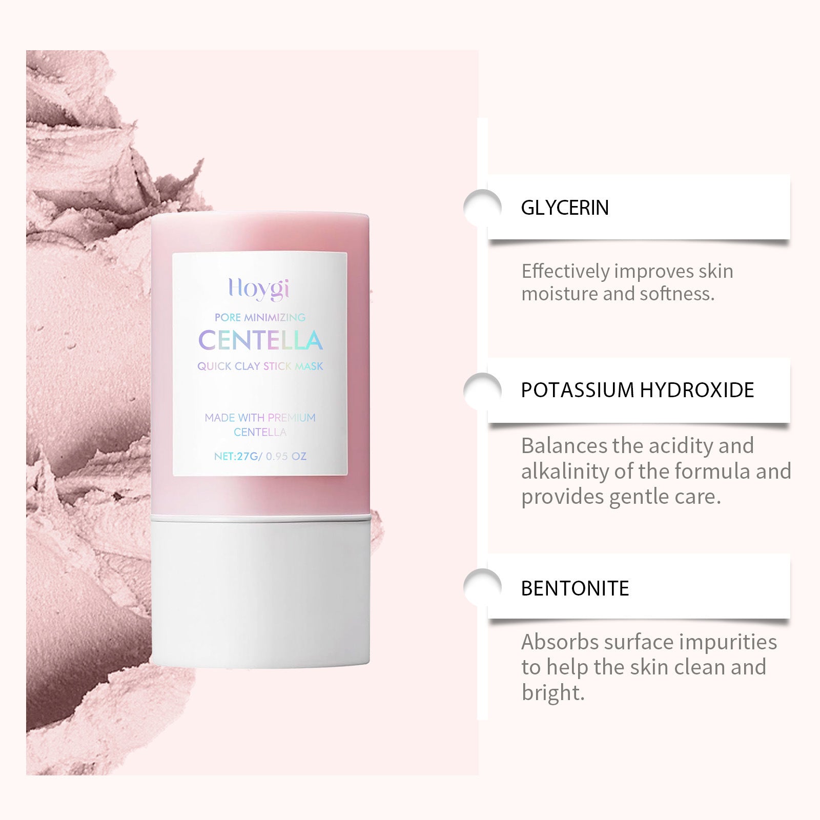 Centella Asiatica Clay Mask Stick Moisturizing and Clarifying for Skin - centella asiatica clay mask stick moisturizing