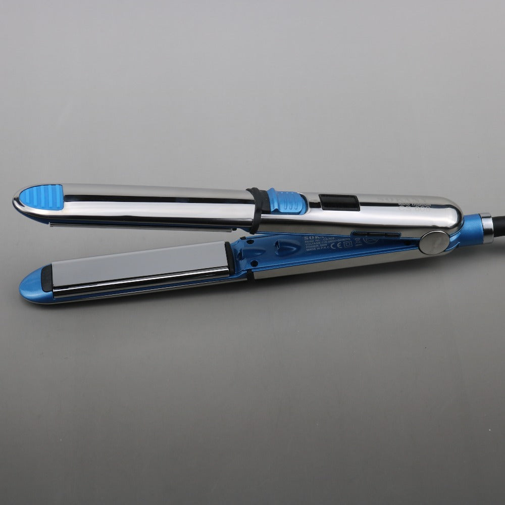 Ceramic Hair Straightener with Bangs Pull Plate for Wet and Dry - Teleplus straight clip ceramic hurt hair bangs pull