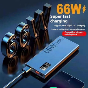 Certified Large Capacity 66W Super Fast Charge Power Bank with Send Type Cable - Teleplus certified large capacity 66w